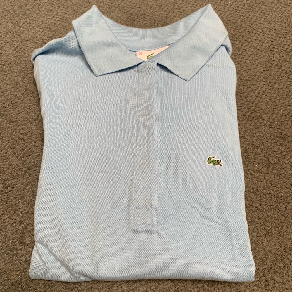Lacoste long sleeve light blue women’s polo top